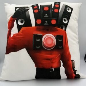 Skibidi Toilet Speakerman Pillow Bedroom Bedding Decor‎ 16" x 16" Sham & Insert